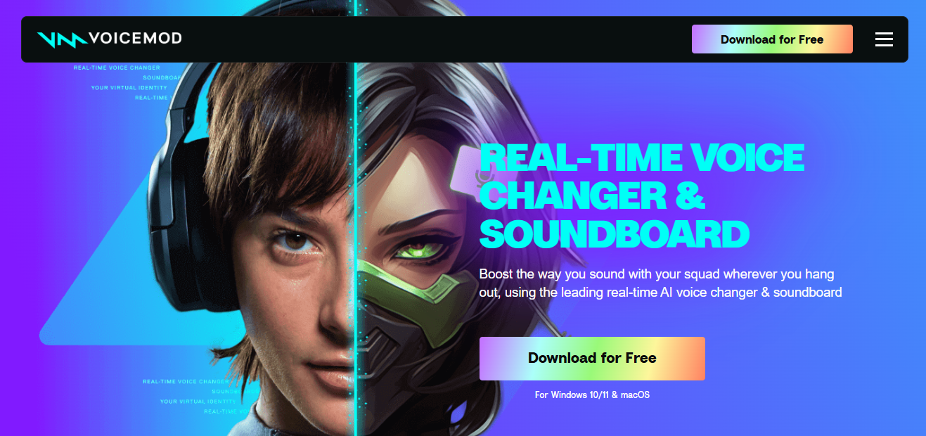 La page officielle de voicemod