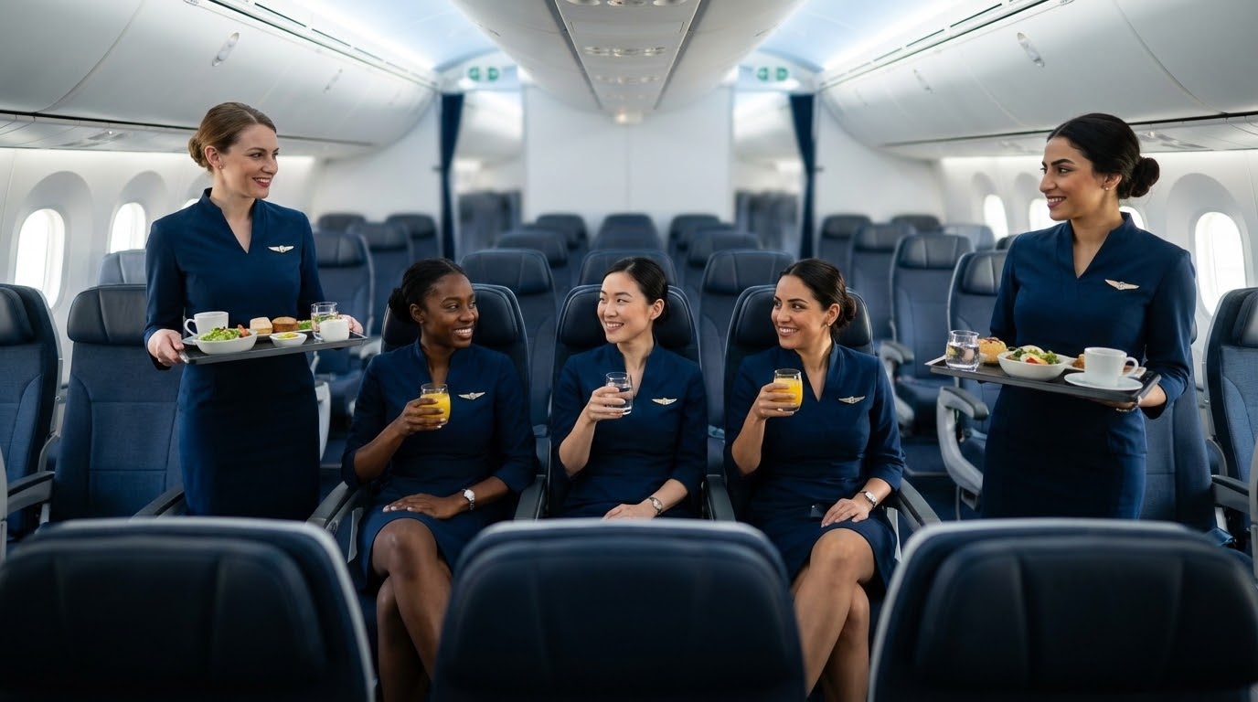 la photo d'hôtesses de l'air dans un avion