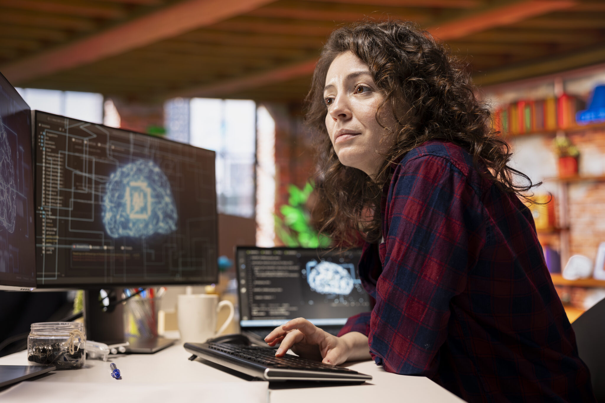 Ingénieur travaillant avec l'IA