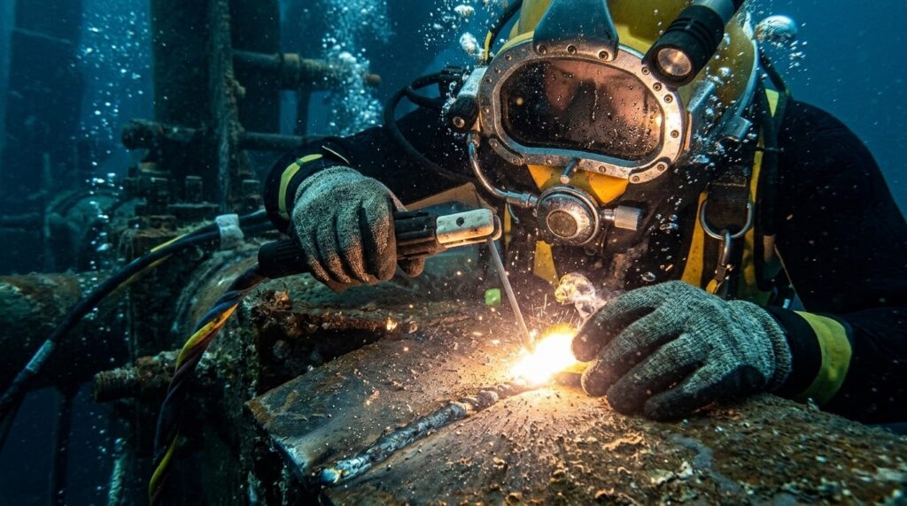 ouvrier soudure sous-marine