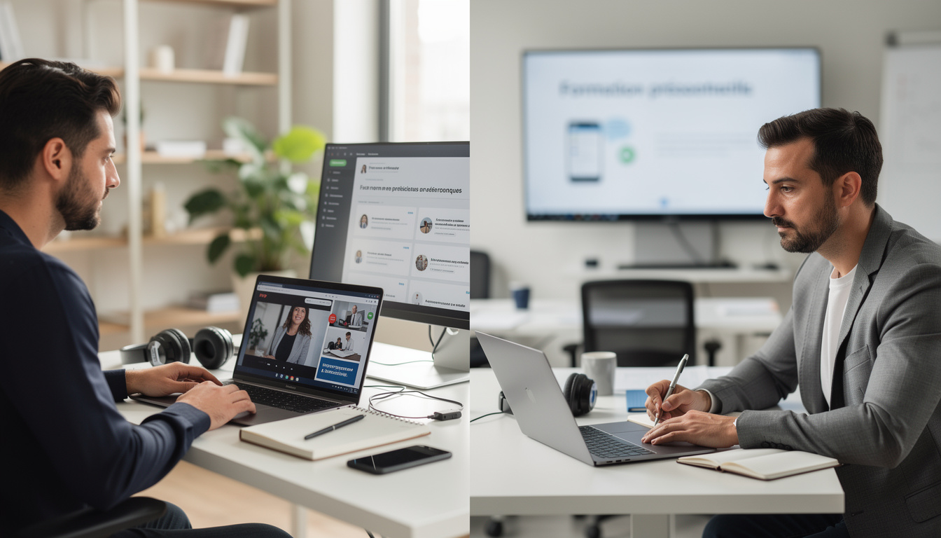 découvrez dans cet article une comparaison approfondie entre l'e-learning et la formation en présentiel pour déterminer laquelle est la plus efficace selon vos besoins.